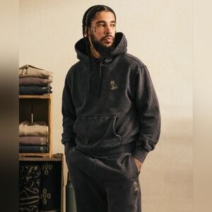 Ovo Mens Owl Black Hoodie .